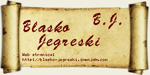Blaško Jegreški vizit kartica